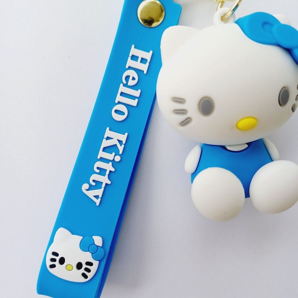 Sanrio NEW HELLO KITTY Molded 3D FIGURE KEYCHAIN Charm Backpack Fob Carry‎ Strap - Picture 3 of 7